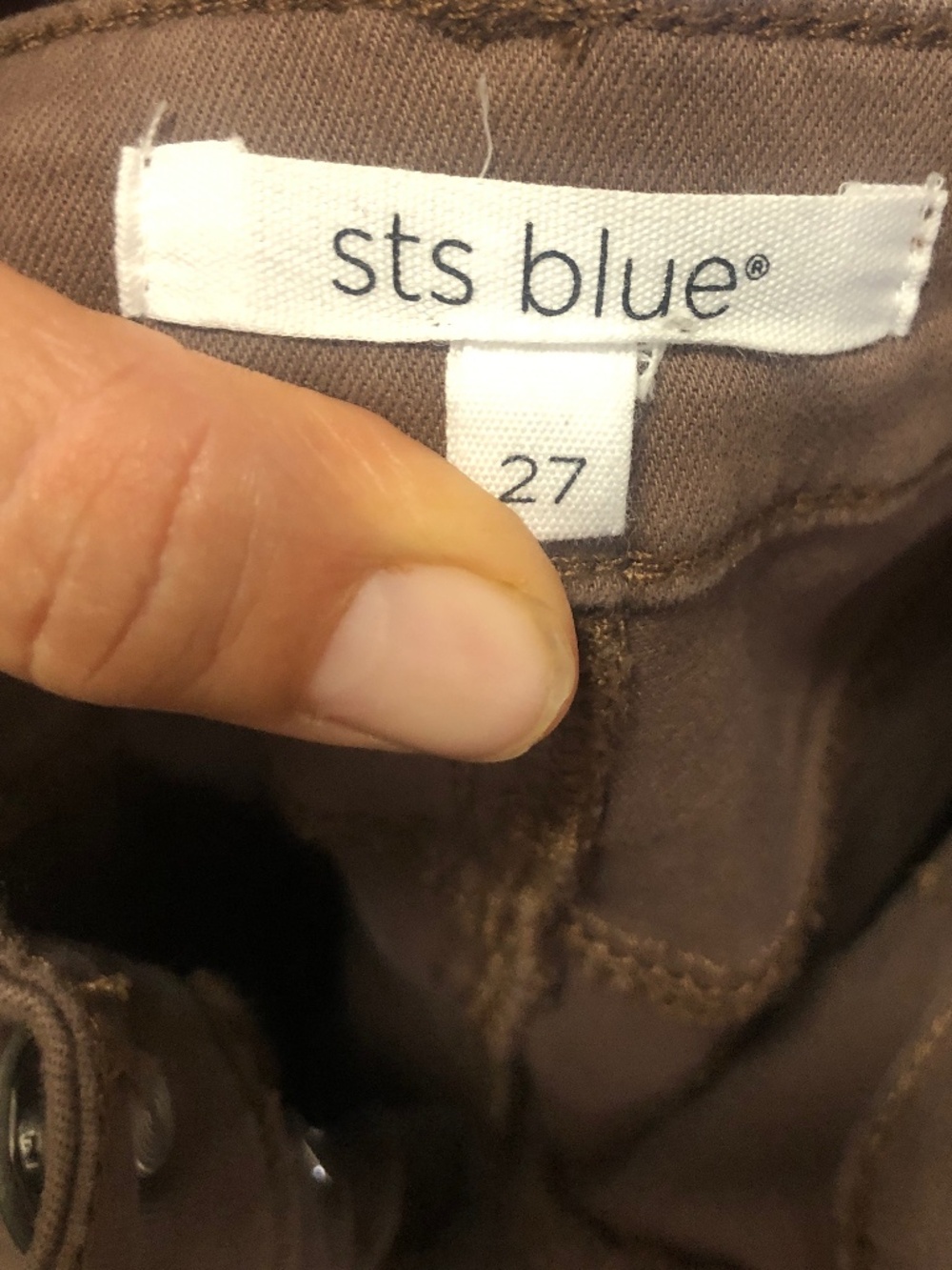 STS Blue high-rise pants Brown Color Size 27 - Picture 3 of 4